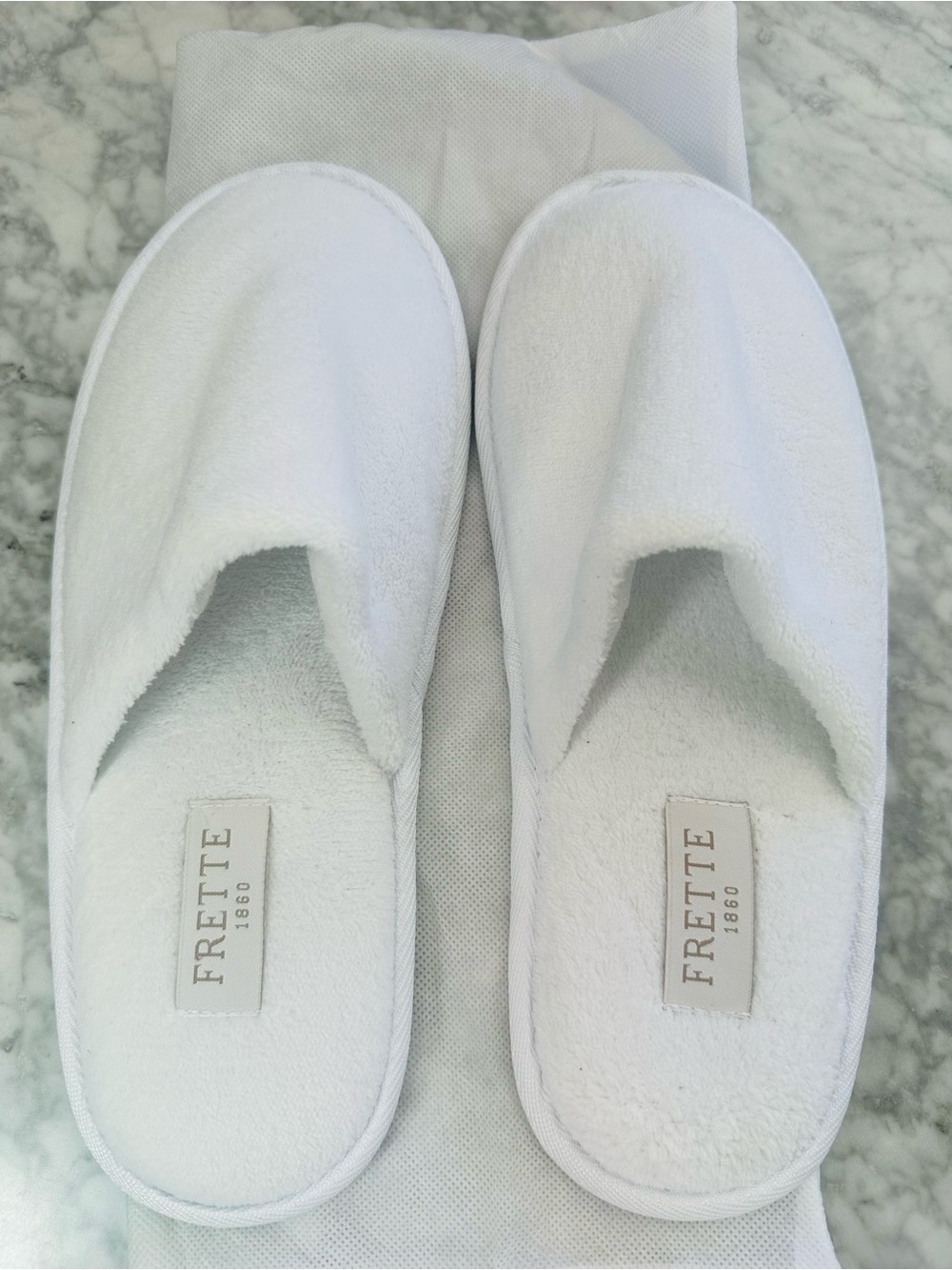 Frette 1860 White Terry Spa Slippers